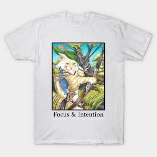 Cat Hunter - Focus & Intention - Black Lettering Version T-Shirt